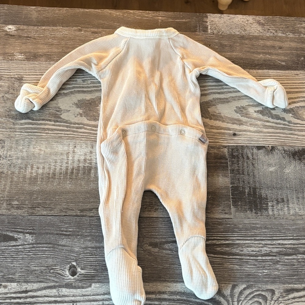 Thick Cozy Cream Kids One Piece with diaper flap